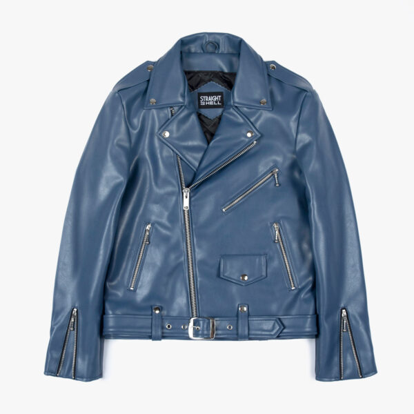Vegan Commando - Blue and Nickel Faux Leather Jacket
