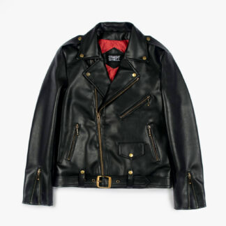 Vegan Commando - Black and Brass Faux Leather Jacket