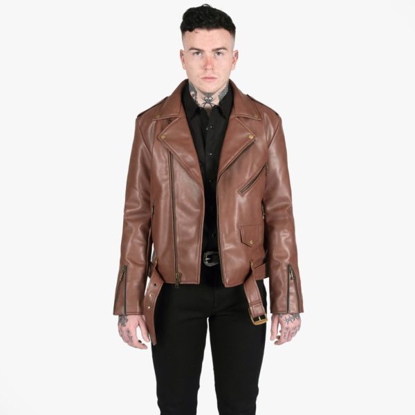 Our most traditional and recognizable artificial leather jacket
