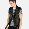 Our most traditional and recognizable artificial leather jacket, now as a fitted vest