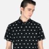 Short sleeve button up shirt with polka dots