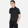 Short sleeve button up shirt with polka dots