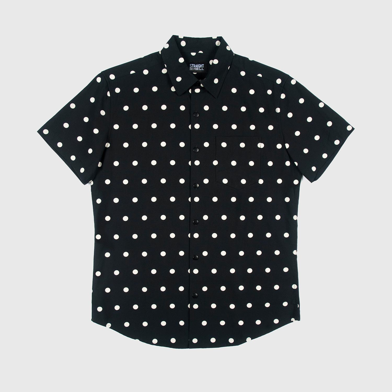 Stepping Stone - Black and White Polka Dot Shirt - Men's by Straight to Hell