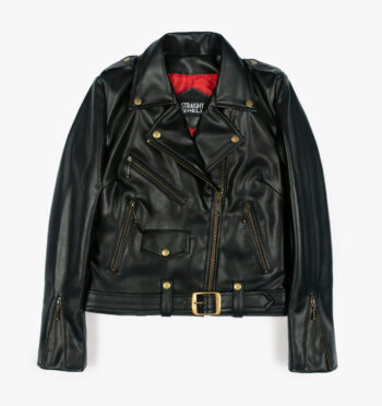 Vegan Commando - Black and Brass Faux Leather Jacket