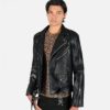 The Vegan Commando is our most traditional and recognizable artificial leather jacket.