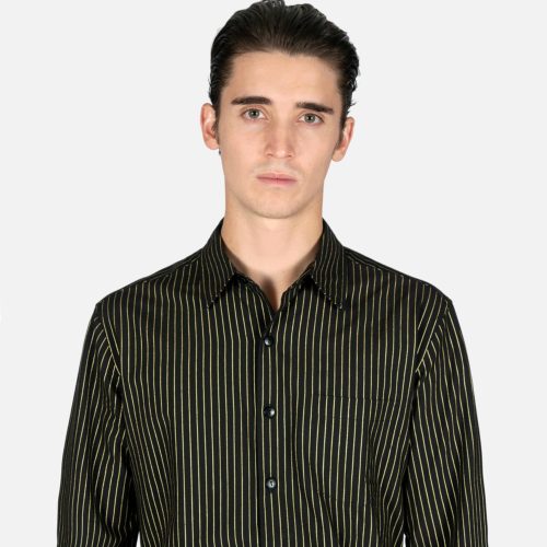 Break Foul - Black and Metallic Gold Striped Shirt (Size XS, S, M, L ...