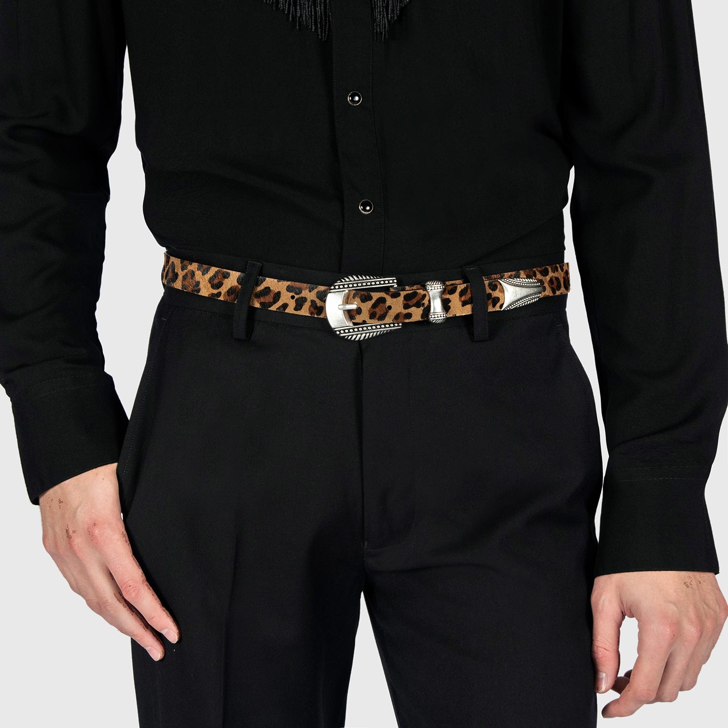 Calvera - Leopard Print Leather Belt | Straight To Hell Apparel
