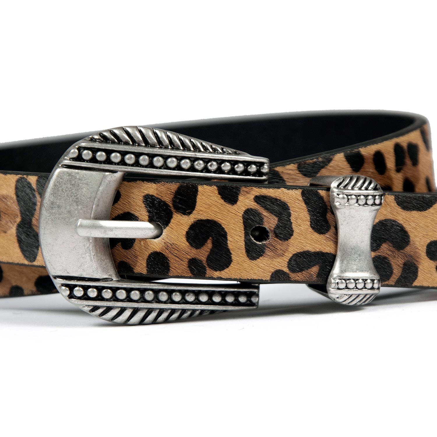 Freddie - Cow Print Leather Belt - Men's by Straight to Hell