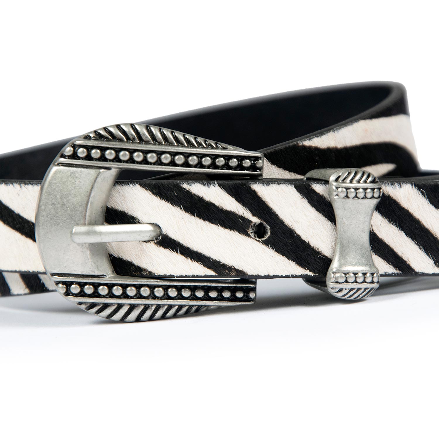 Calvera - Zebra Print Leather Belt (Size XS, S, M, L, 2XL, 3XL, 4XL ...