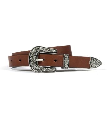 Men’s brown leather belt with full grain leather.