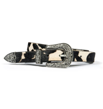 Freddie - Cow Print Leather Belt