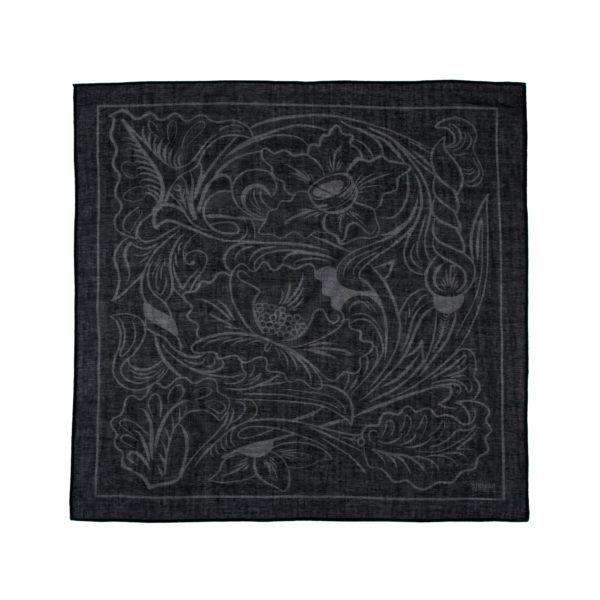Printed scarf featuring our black and grey floral artwork.