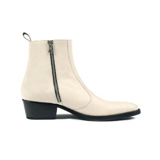 The Richards is a women’s cream, premium leather boot
