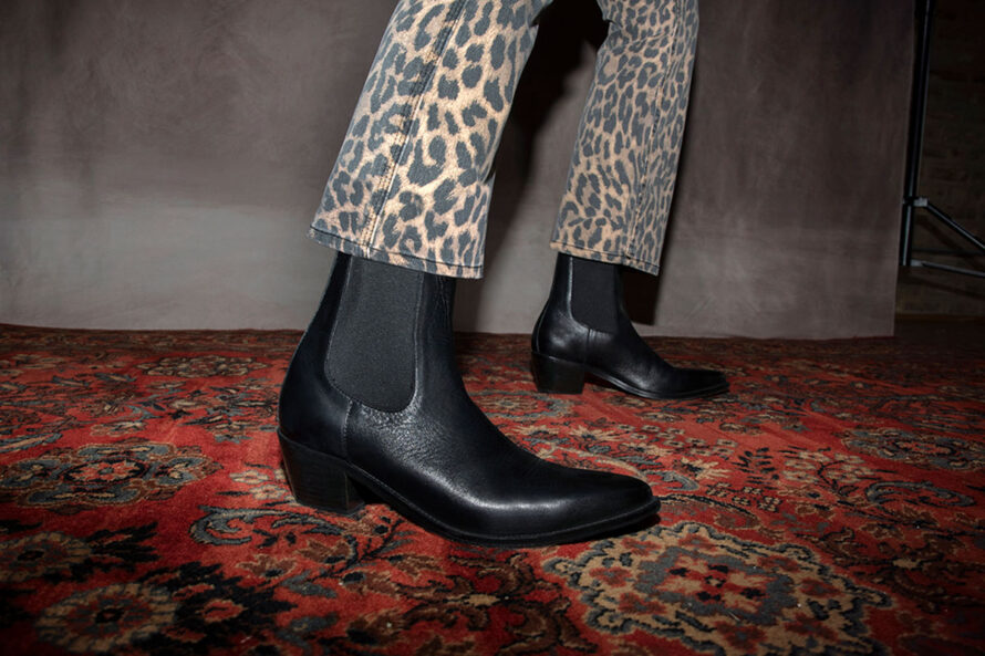 Addison black leather Chelsea boots