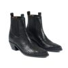 Addison is a women’s black snakeskin, premium leather Chelsea boot