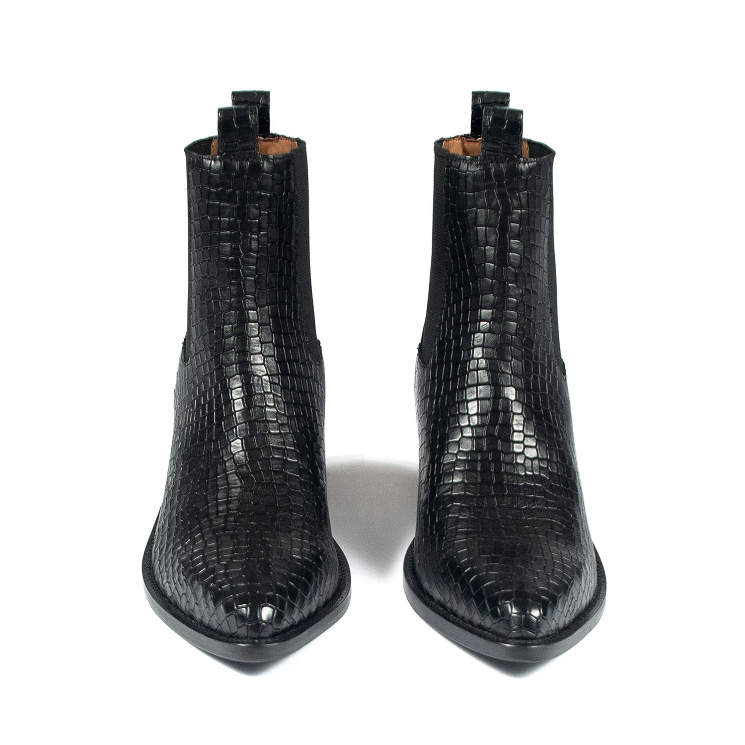 massefylde dyr Ulydighed Addison - Black Snakeskin Leather Chelsea Boots | Straight To Hell Apparel