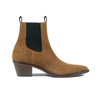 Addison is a women’s brown suede, premium leather Chelsea boot