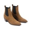 Addison is a women’s brown suede, premium leather Chelsea boot