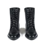 Division - Black and Brass Leather Combat Boots | Straight To Hell Apparel