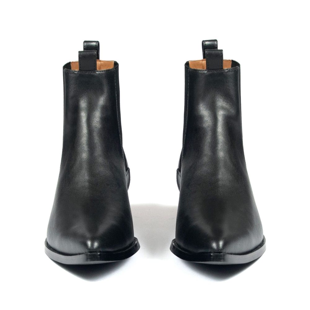 Vegan Addison - Black Faux Leather Chelsea Boots | Straight To Hell Apparel