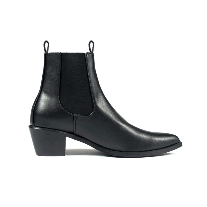Vegan Addison - Black Faux Leather Chelsea Boots (Size 7, 7.5, 8, 8.5 ...