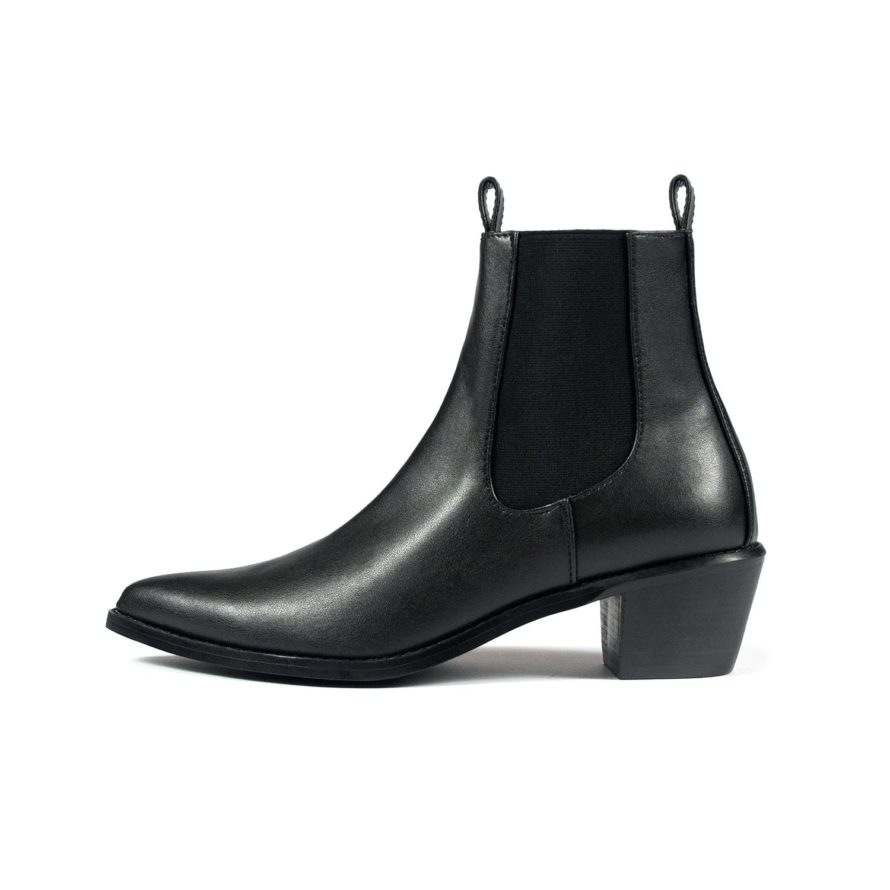 Vegan Addison - Black Faux Leather Chelsea Boots (Size 6, 7, 7.5, 8, 8. ...