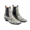 Addison is a women’s grey snakeskin, vegan leather Chelsea boot