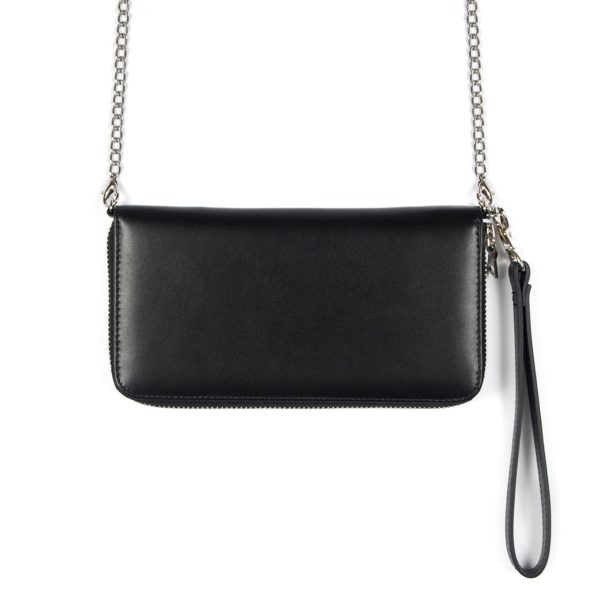 Black leather zip around wallet.