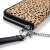 Cheetah pony hair leather zip around wallet.