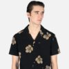 Short sleeve button up camp shirt with floral print