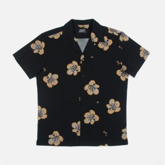 Short sleeve button up camp shirt with floral print