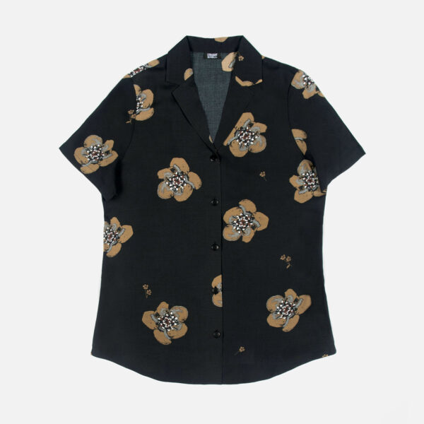 Heart Full of Soul - Black and Yellow Floral Print Shirt