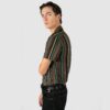 Short sleeve button up camp shirt with striped pattern