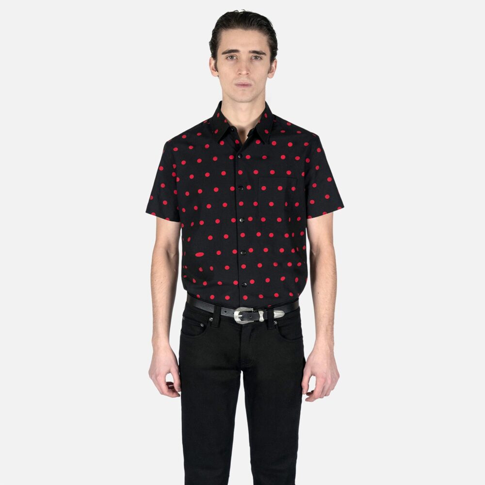 Stepping Stone Black and Red Polka Dot Shirt (Size XS, S, M, L, XL