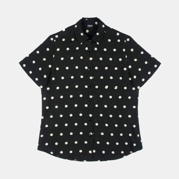 Stepping Stone - Black and White Polka Dot Shirt | Straight To Hell Apparel