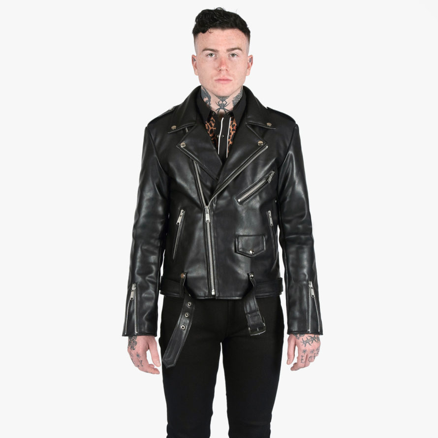 Vegan Commando - Black and Nickel - Black Lining - Faux Leather Jacket ...