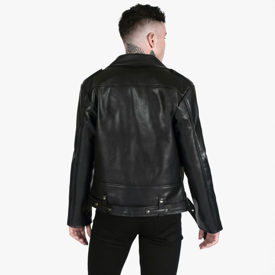 Vegan Commando - Black and Nickel - Black Lining - Faux Leather Jacket ...