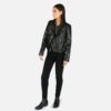Our most dressed up vegan leather jacket.