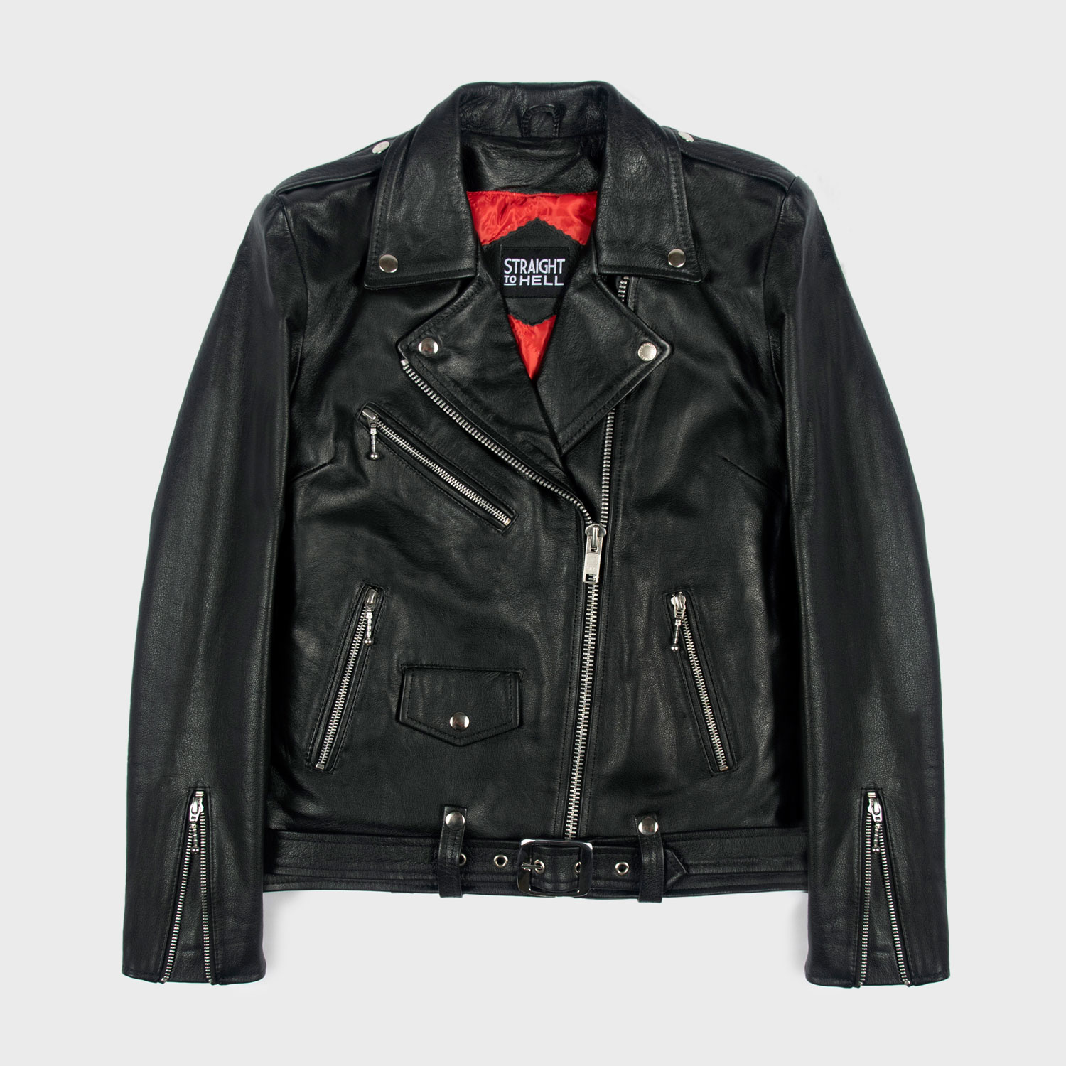 Commando Oversized Hell Leather - To Jacket Black Apparel | and Straight Nickel