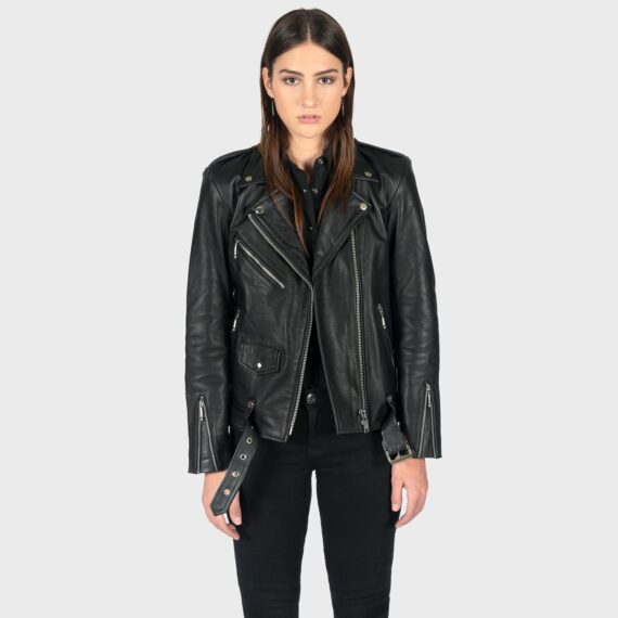 Commando Oversized - Black and Nickel Leather Jacket | Straight To Hell ...