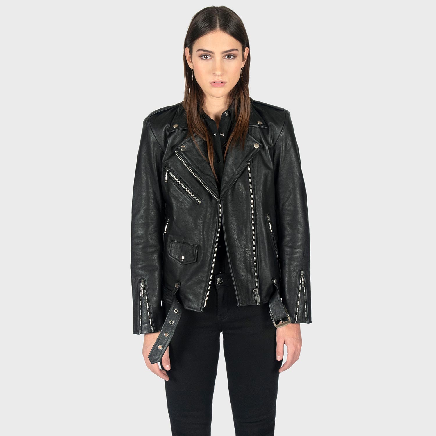 Commando Oversized - Black and Nickel Leather Jacket | Straight To Hell  Apparel
