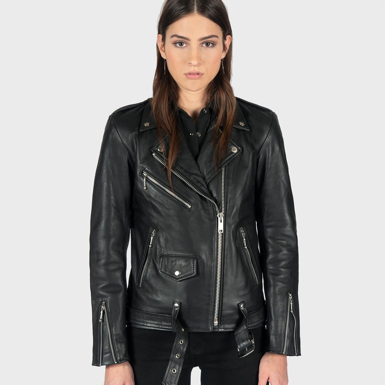 Commando Oversized - Black and Nickel Leather Jacket | Straight To Hell  Apparel