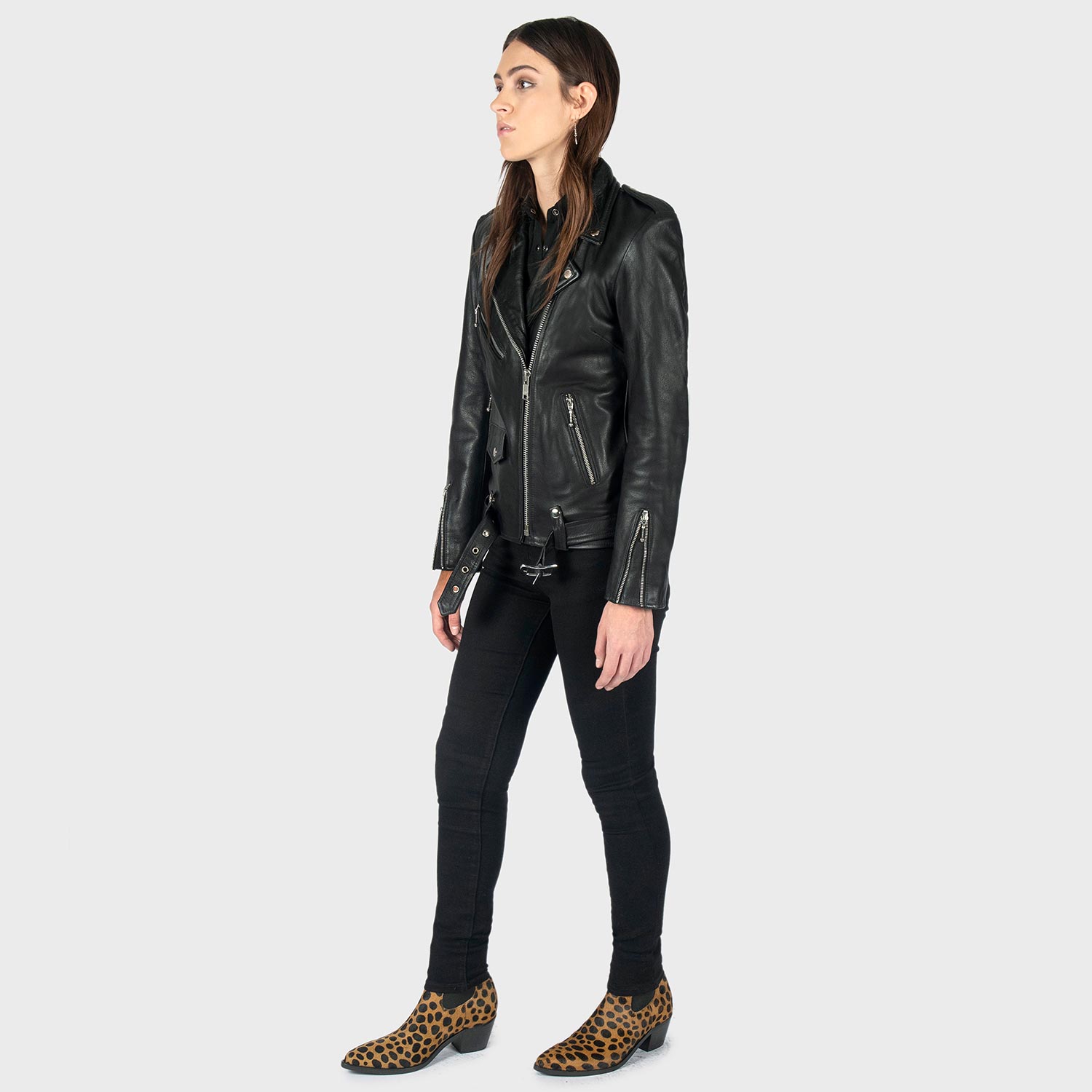 To Straight Leather Hell Black Jacket Nickel and - Apparel Oversized Commando |