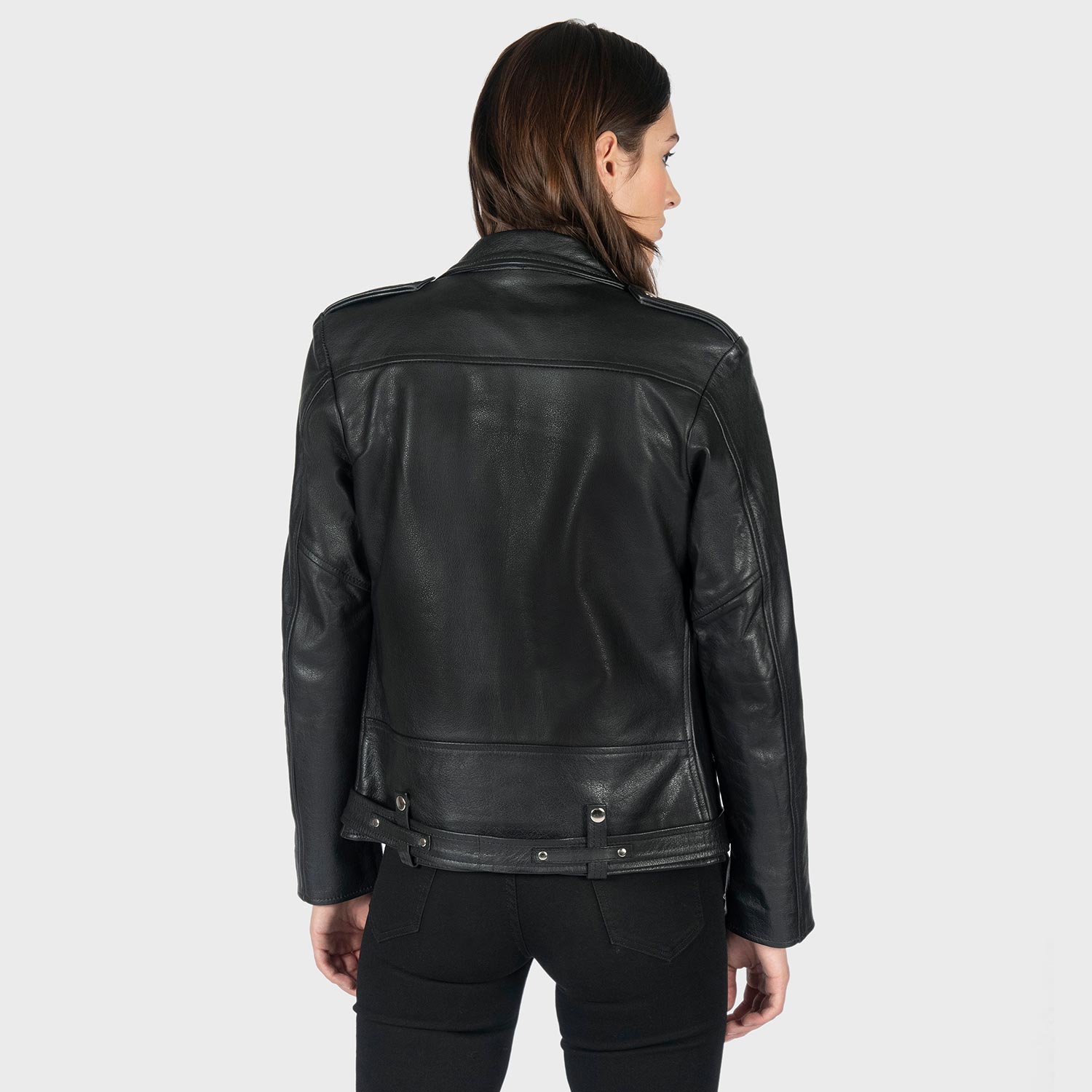 | Black Oversized Apparel Commando Jacket Leather and To - Nickel Hell Straight