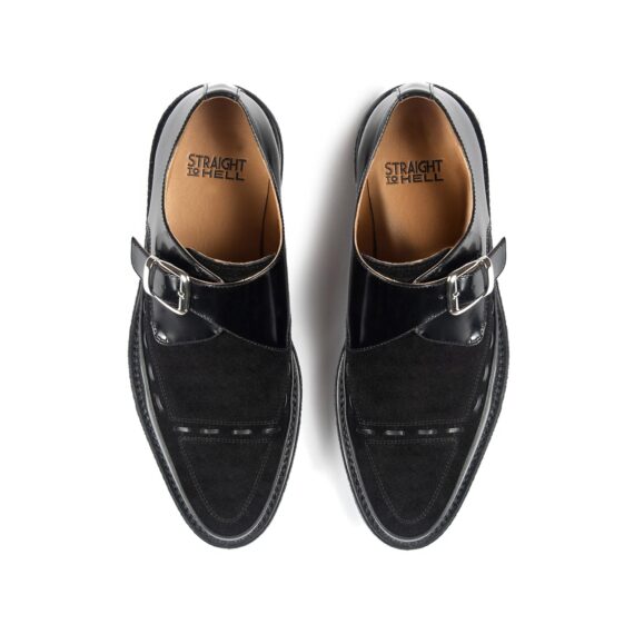 Memphis - Black Leather and Suede Creepers (Size M6, M7.5 M10.5, M11 ...