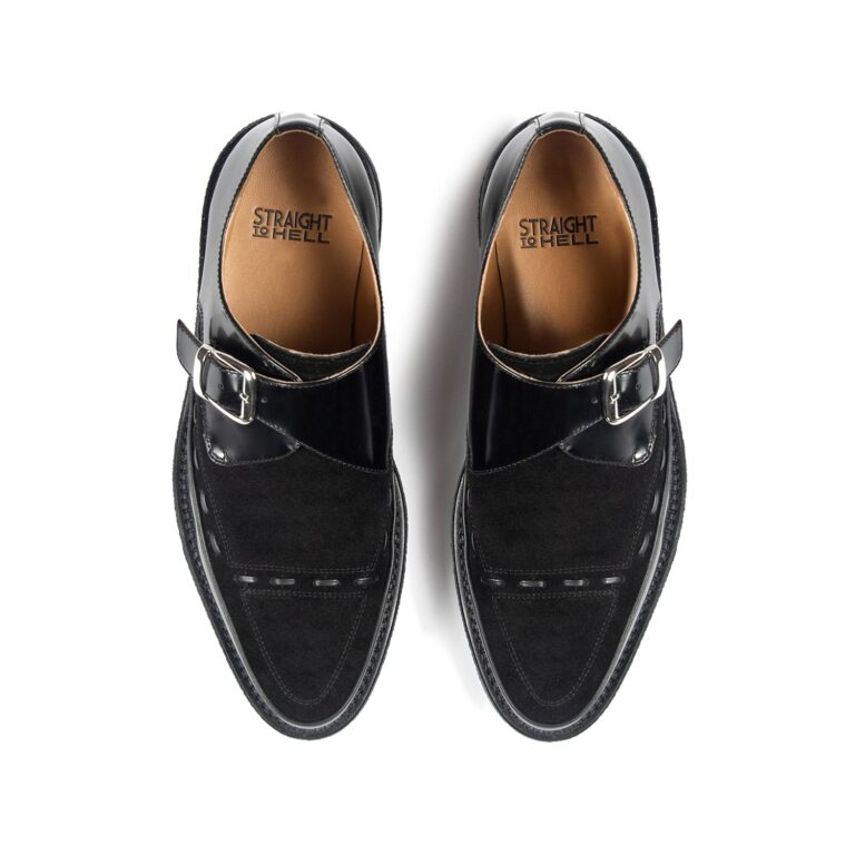Memphis - Black Leather and Suede Creepers | Straight To Hell Apparel