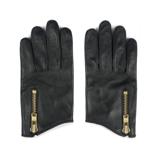 Throttle - Black and Gold Leather Gloves | Straight To Hell Apparel