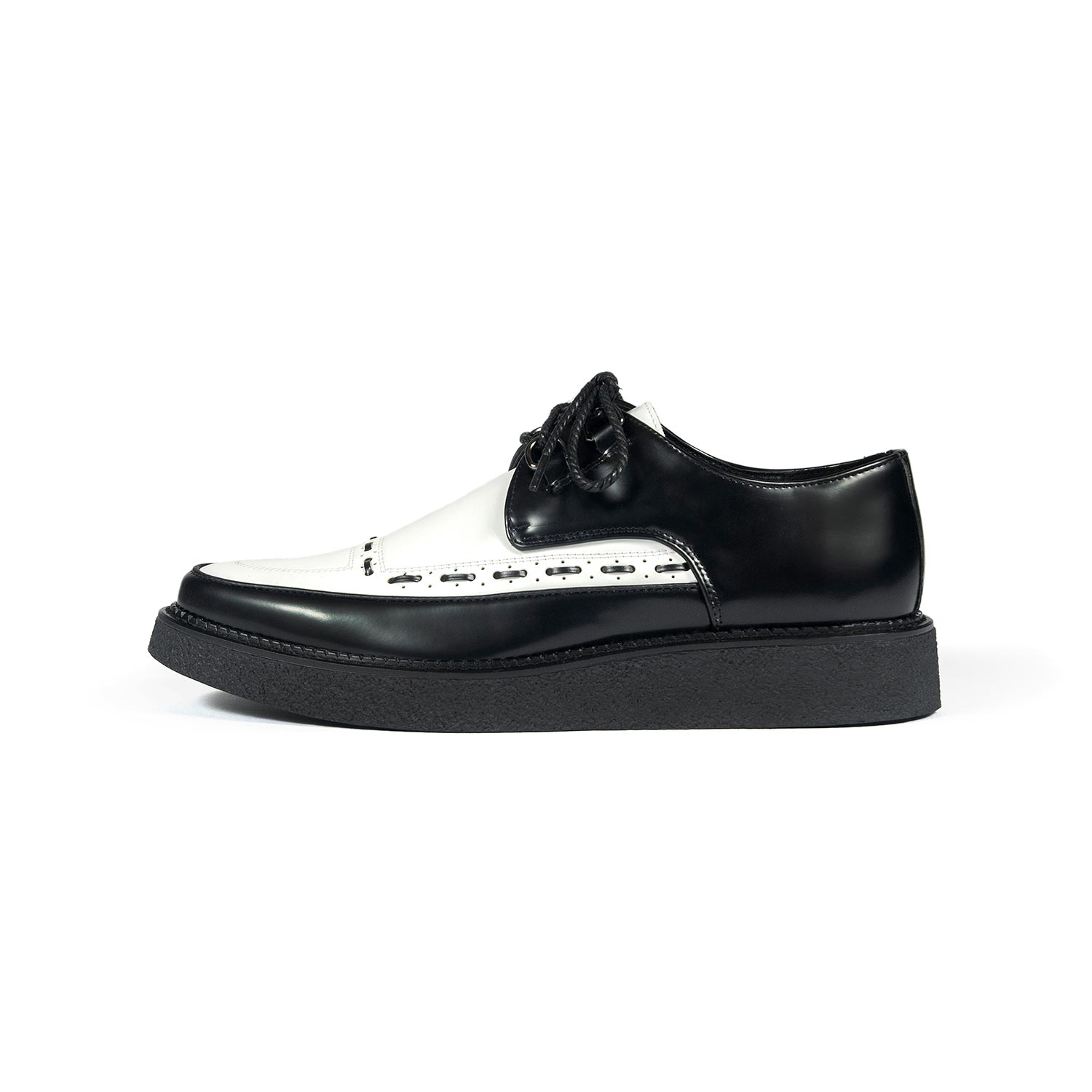 Vegan Hawkins - Black and White Faux Leather Creepers | Straight To ...