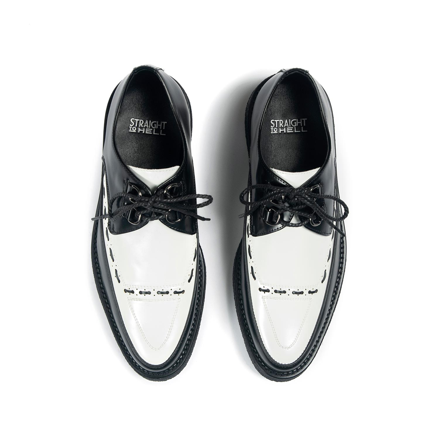 Hawkins - Black and Grey Leather Creepers