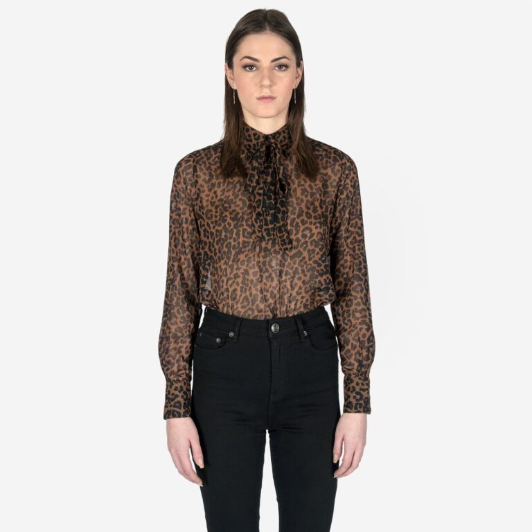 Victoria - Leopard Print Top with Bow | Straight To Hell Apparel